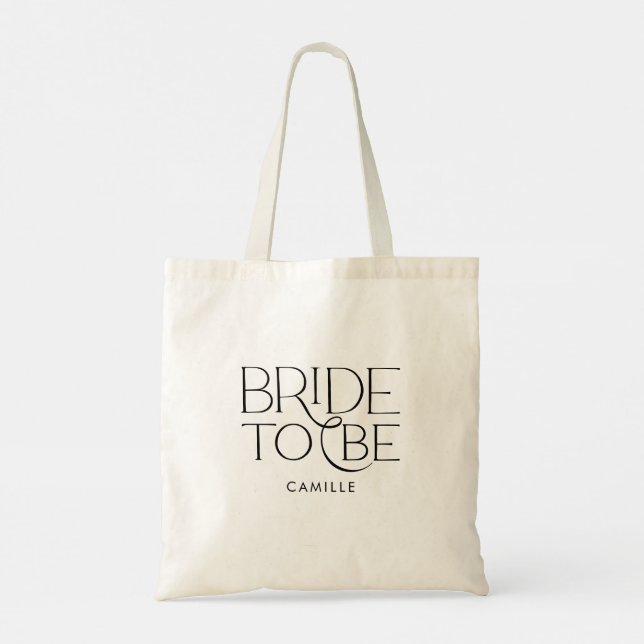 Minimal Bride to Be Tote Bag (Back)