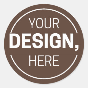 Minimal Brown Circle Design Template Classic Round Sticker