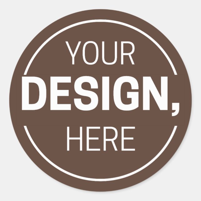 Minimal Brown Circle Design Template Classic Round Sticker (Front)