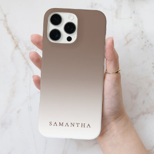 Minimal Brown Gradient Modern Classy Personalised iPhone 16 Pro Max Case