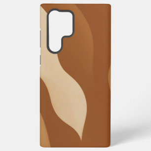 "Minimal Brown & White Samsung Galaxy S23 Ultra Ca Case