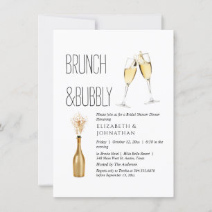 Minimal Brunch And Bubbly Invitation