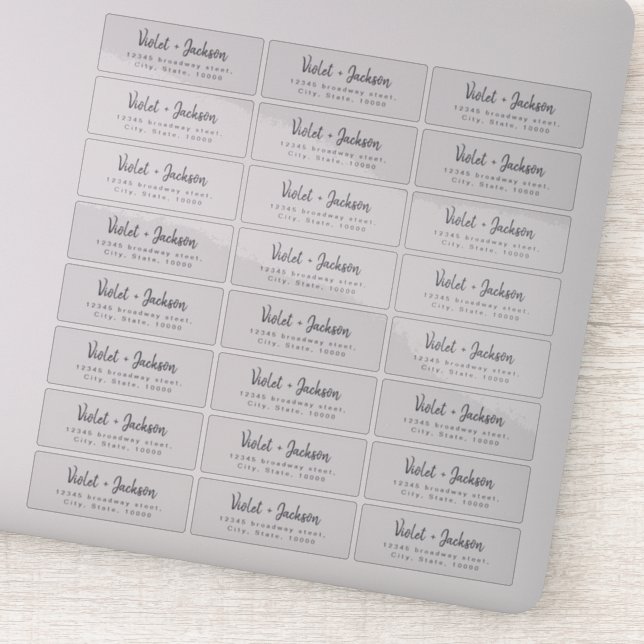 Minimal brush script transparent return address (Detail)