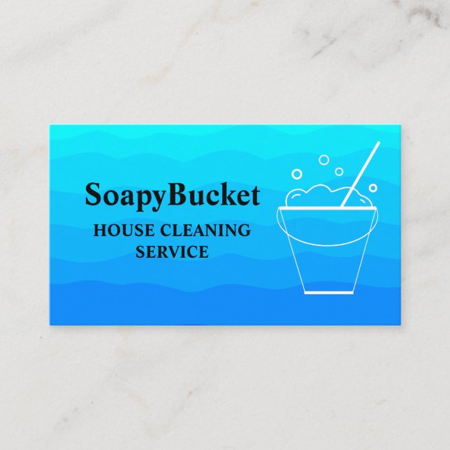 minimal bucket Housekeeping Cleaning Maid Business Card (Front)