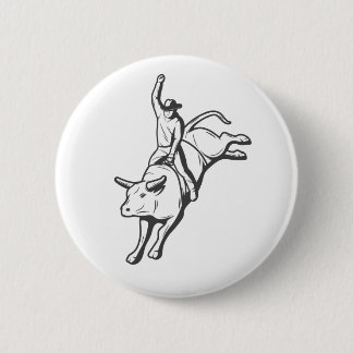 Minimal Bull Rider Line Art Western Pin