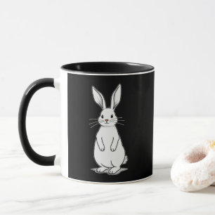 Minimal Bunny Line Art – Easter Design - caneca Mug