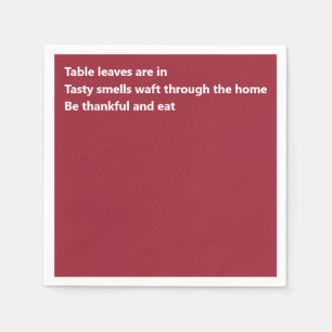 Minimal Burgundy Thanksgiving Modern Thankful Poem Napkin