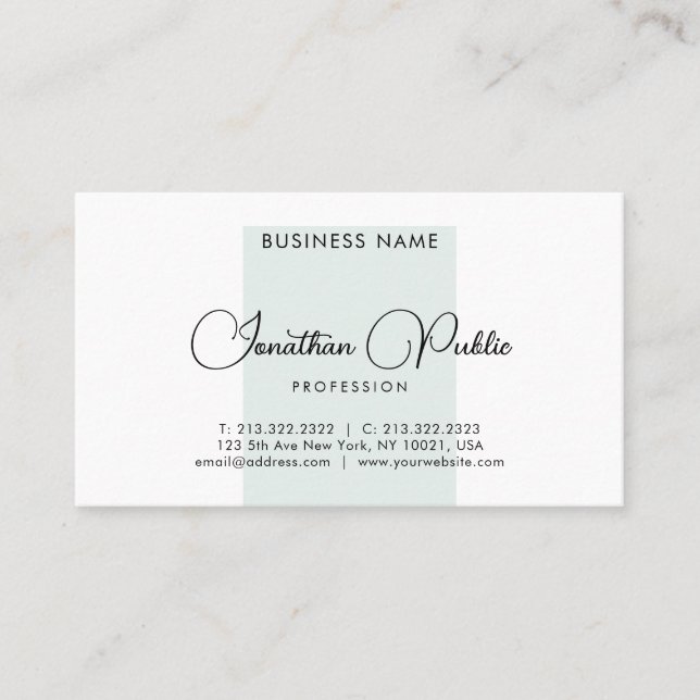 Minimal Business Cards Handwritten Name Template (Front)