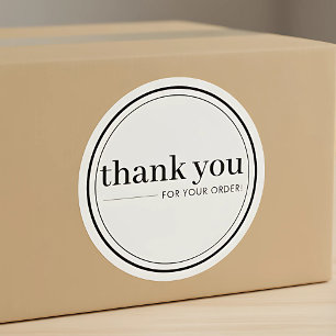 Minimal Business Customer Thank You For Your Order Classic Round Sticker