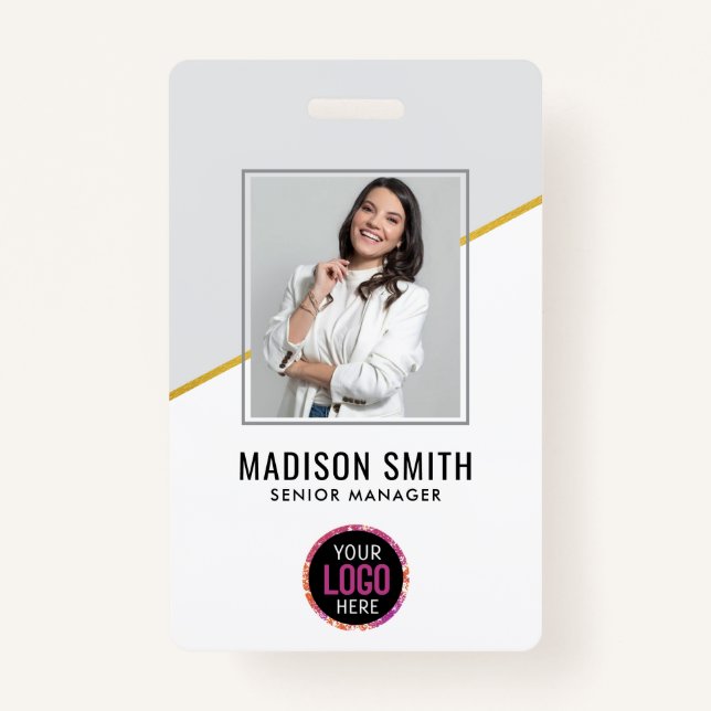  Minimal Business Employee Photo | ID Card Badge ID Badge (Front)