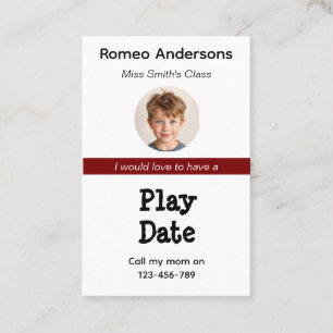 Minimal Business Kid's Playdate Card