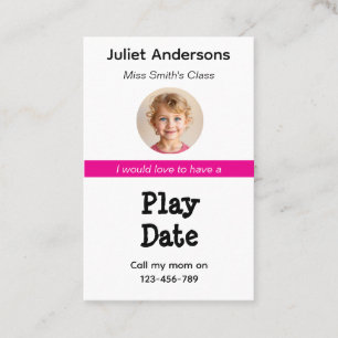Minimal Business Kid's Playdate Card