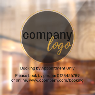 MINIMAL BUSINESS LOGO BOOKING BY APPOOINTMENT  WINDOW CLING