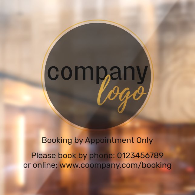 MINIMAL BUSINESS LOGO BOOKING BY APPOOINTMENT  WINDOW CLING (Sheet 2)