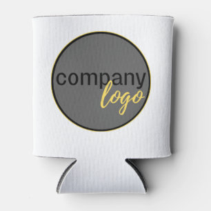 MINIMAL BUSINESS LOGO COMPANY BRANDING WHITE CAN COOLER