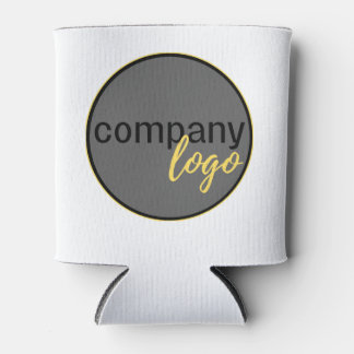 MINIMAL BUSINESS LOGO COMPANY BRANDING WHITE CAN COOLER