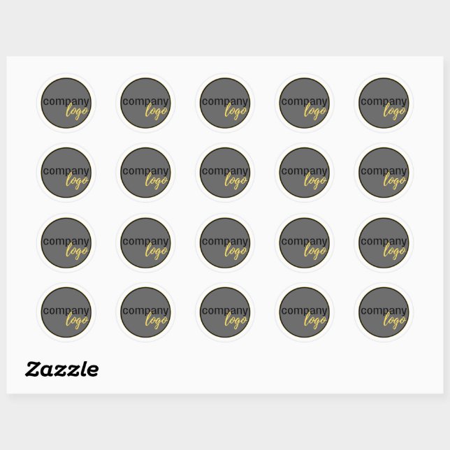 MINIMAL BUSINESS LOGO COMPANY BRANDING WHITE CLASSIC ROUND STICKER (Sheet)