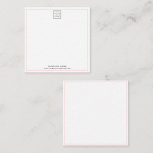 Minimal Business Logo Company Name Pink Border Card