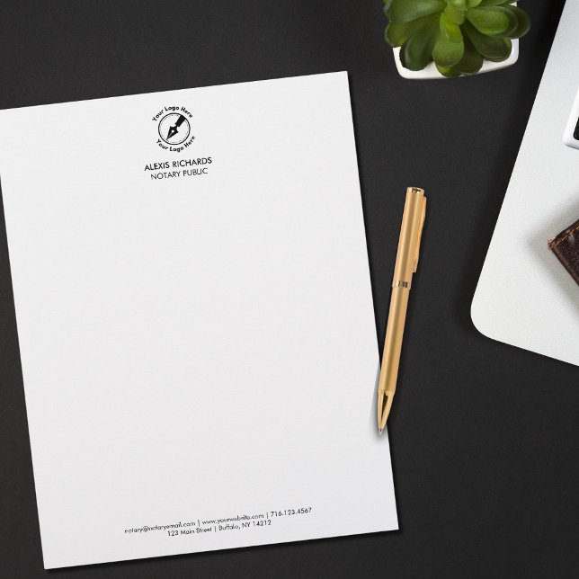 Minimal Business Logo Notary Public Modern Custom Letterhead (Creator Uploaded)