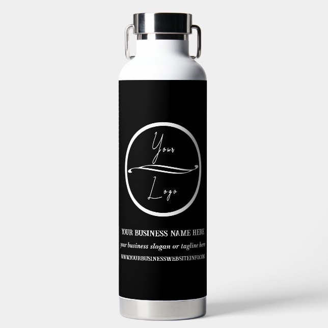 Minimal Business Logo Promotional Advertising Water Bottle (Front)