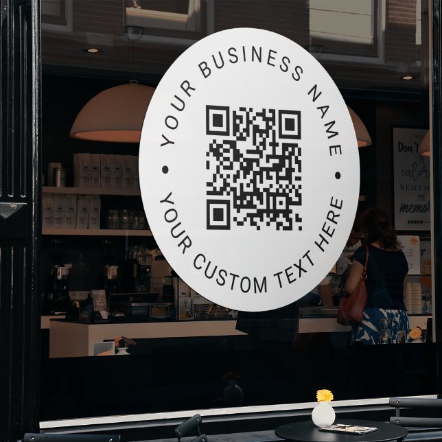 Minimal Business QR Code White Scannable Window Cling (Creator Uploaded)