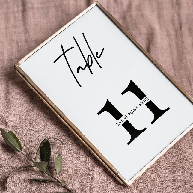Minimal Business Reception Table Number Sign (Creator Uploaded)
