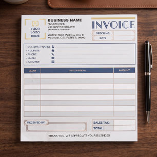 Minimal Business Sales Invoice Forms, Company Logo Notepad