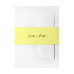 Minimal Butter Yellow Wedding Invitation Belly Band