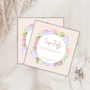 Minimal Cactus Desert Diaper Raffle Baby Shower  Enclosure Card