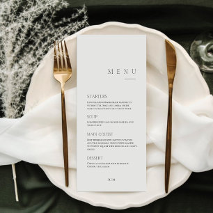 Minimal Calligraphy Black & White   Dinner Wedding Menu