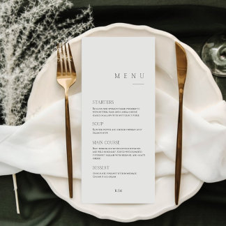 Minimal Calligraphy Black & White | Dinner Wedding Menu