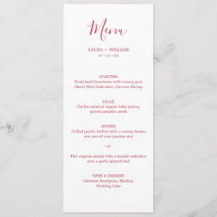 Minimal Calligraphy Christmas Wedding Dinner Menu