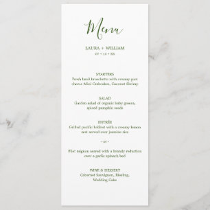 Minimal Calligraphy Christmas Wedding Dinner Menu