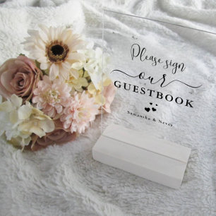 Minimal Calligraphy Custom Wedding Guestbook  Acrylic Sign