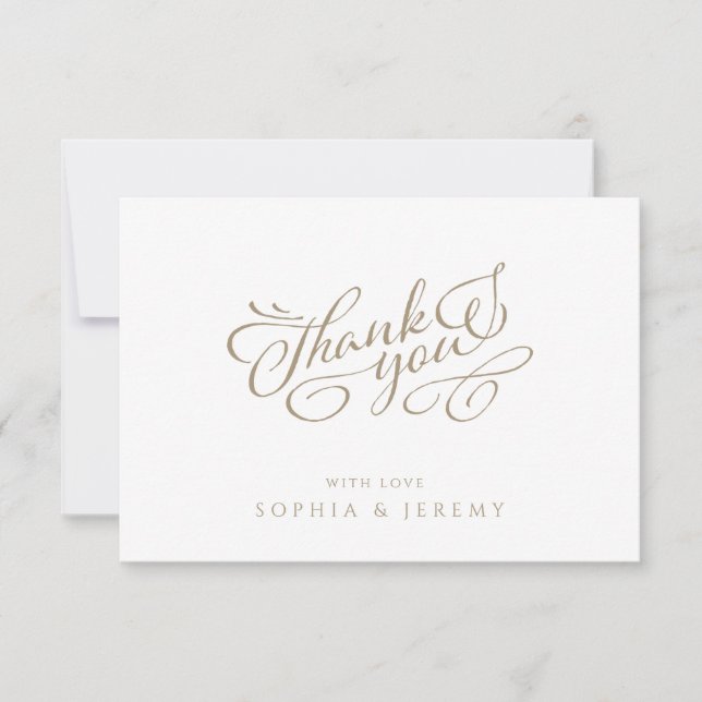Minimal Calligraphy Elegant Script Thank You (Front)