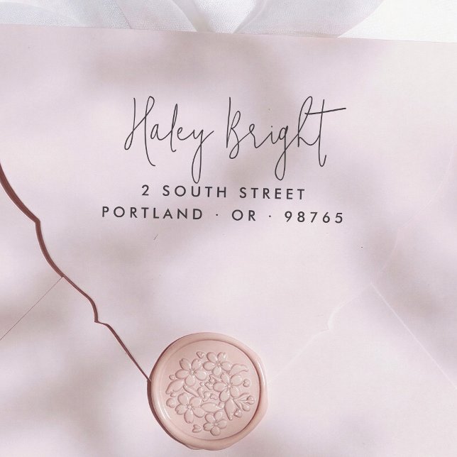 Minimal Calligraphy Modern Return Address Rubber Stamp (Creator Uploaded)