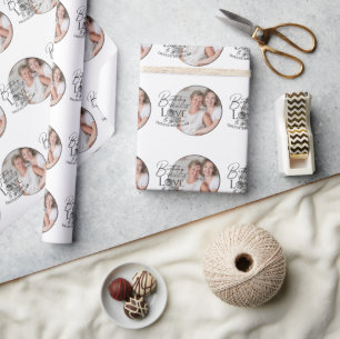 Minimal Calligraphy Photo Birthday Daughter-in-law Wrapping Paper