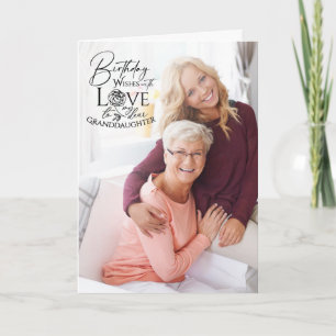 Minimal Calligraphy Photo Birthday Granddaughter Card