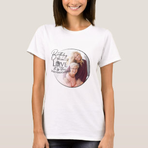 Minimal Calligraphy Photo Birthday Granddaughter T-Shirt