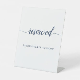 Minimal Calligraphy Reserved Wedding Seating Pedestal Sign