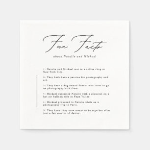 Minimal Calligraphy Script Funny Fun Facts Wedding Napkin