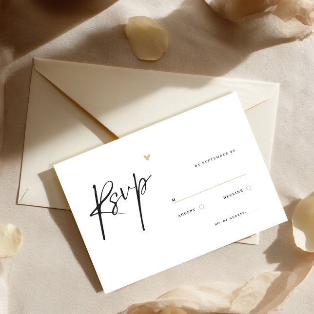 Minimal Calligraphy Typo Wedding  RSVP Card (Elegant RSVP Card Wedding)