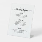 Minimal Calligraphy Wedding Bar Menu