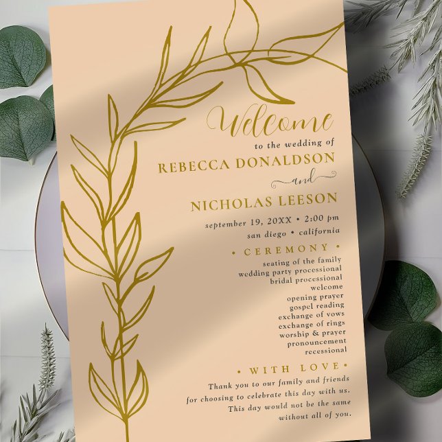 Minimal Calligraphy Wedding Program (Creator Uploaded)