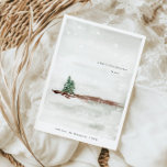 Minimal Calm Snowy Pine Trees Holiday Card<br><div class="desc">Introducing our minimalist holiday card, the perfect way to send warm wishes to your loved ones this holiday season. This card features a serene watercolor scenery of two pine trees in a snowy winter landscape, perfectly capturing the peaceful and tranquil spirit of the season. The minimalist design is complemented by...</div>