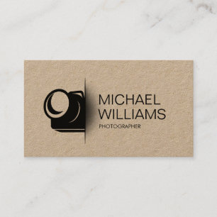 Minimal Camera Cut Shape Photographer Business Car Business Card