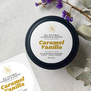 Minimal candle vanilla brown gold label sheet 25