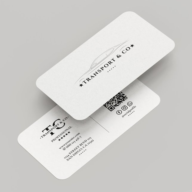 Minimal Car Driver Transport Taxi Company White Business Card (Minimal Car Driver Transport Taxi Company White Business Card
)