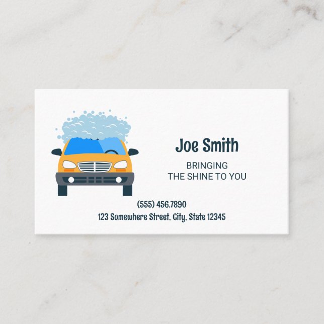 Minimal Car Washing Business Card (Front)