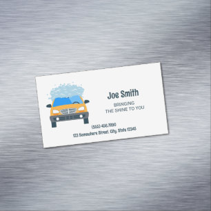Minimal Car Washing Magnetic Business Card